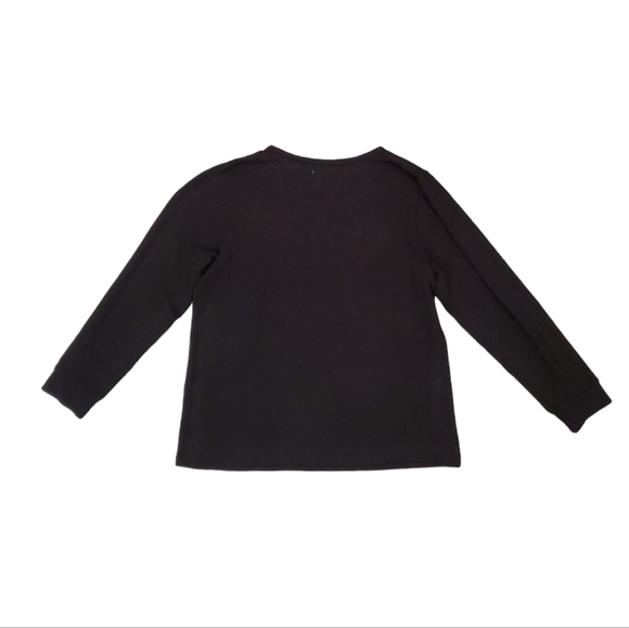 Rae Dunn Women's Black Candy Coma Long Sleeve Pullover‎ Sweater Medium - Picture 2 of 6